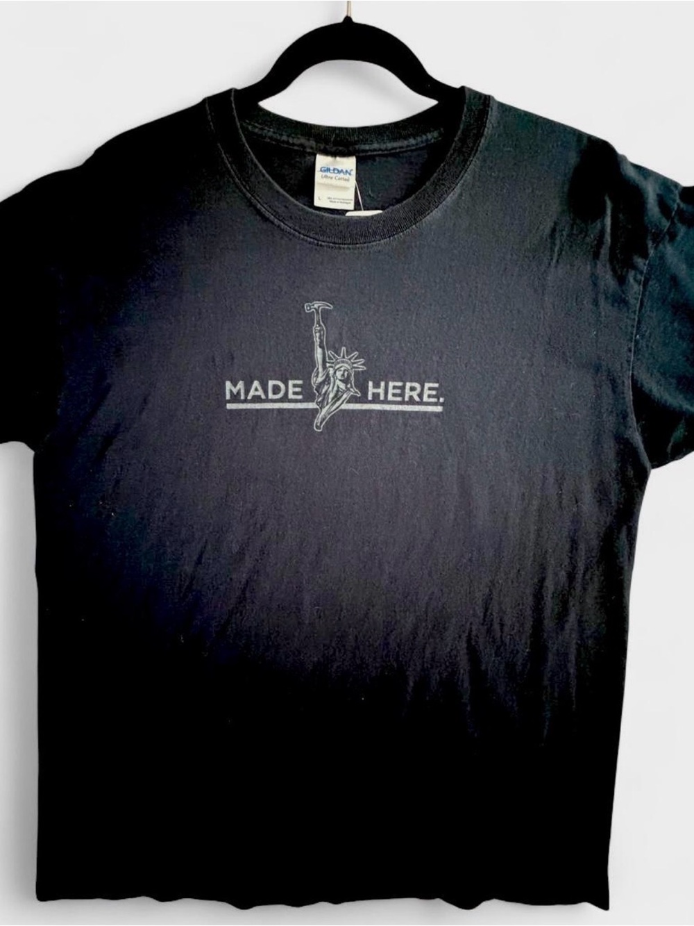 Gildan Black 'Made Here' Graphic Crew Tee